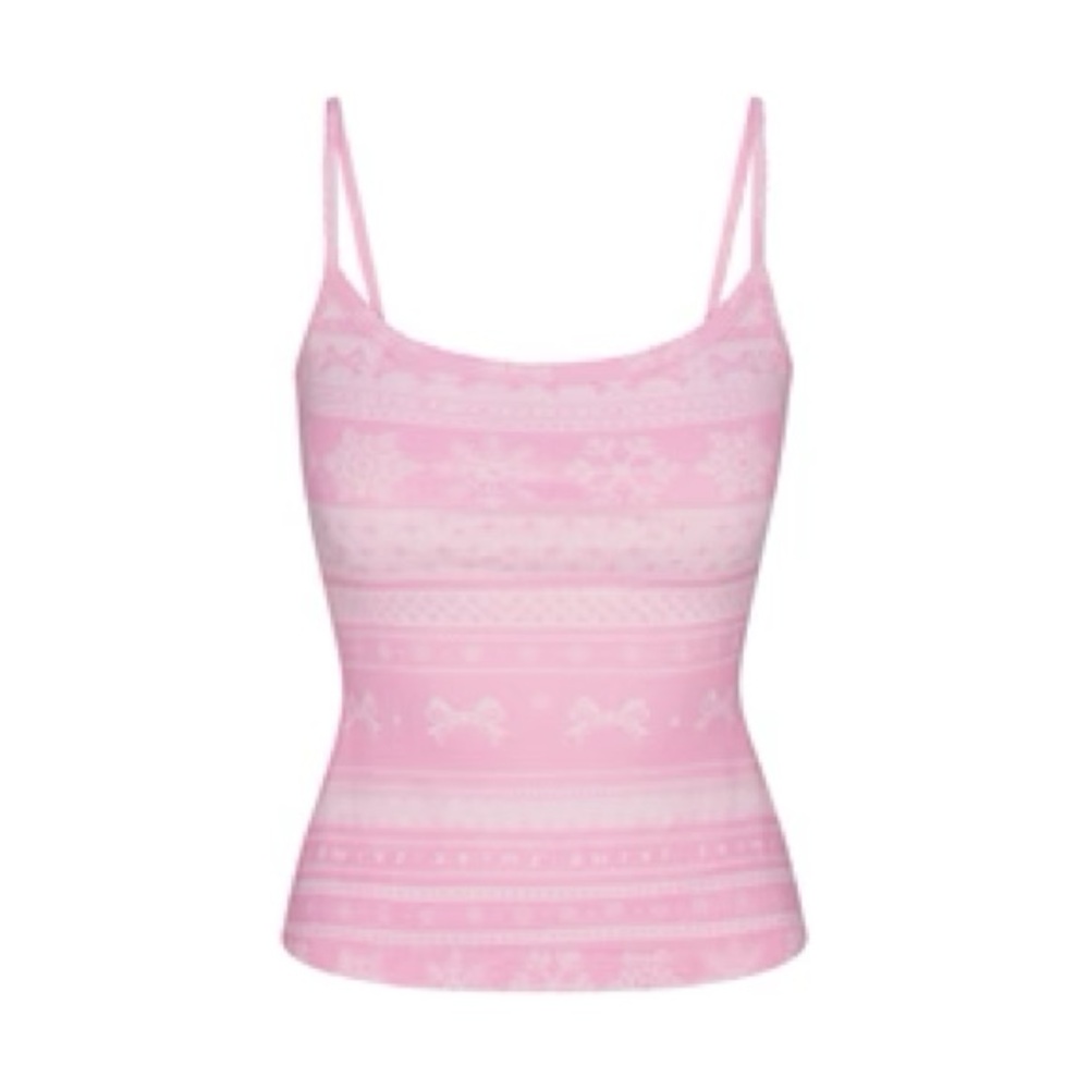 SKIMS Pink Pointelle SKIM Plush Cami